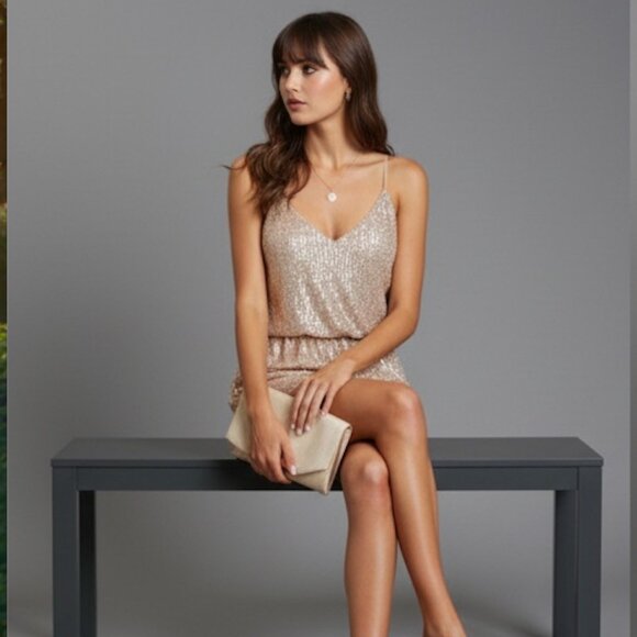 Sequin Cami Romper - Picture 4 of 6